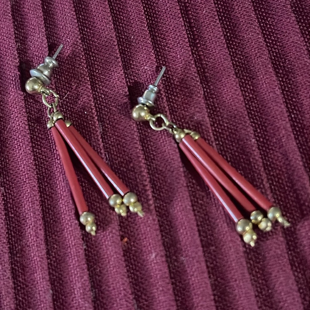 Vintage Porcupine Quill Drop Earrings (pierced)